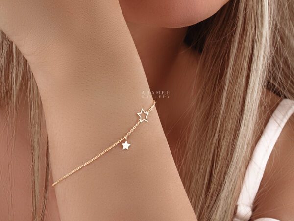 دستبند طلا ستاره آویز